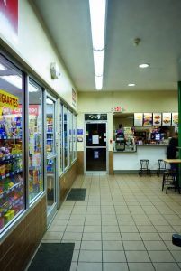 Inside gas station pest control setting