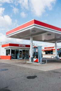 Outside gas station pest control setting